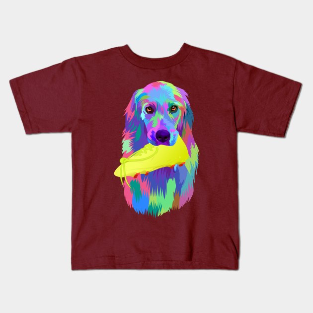 colorful dog rainbow Kids T-Shirt by Fadmel